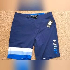 NWT Hurley Swim Board Shorts Blue Size 32